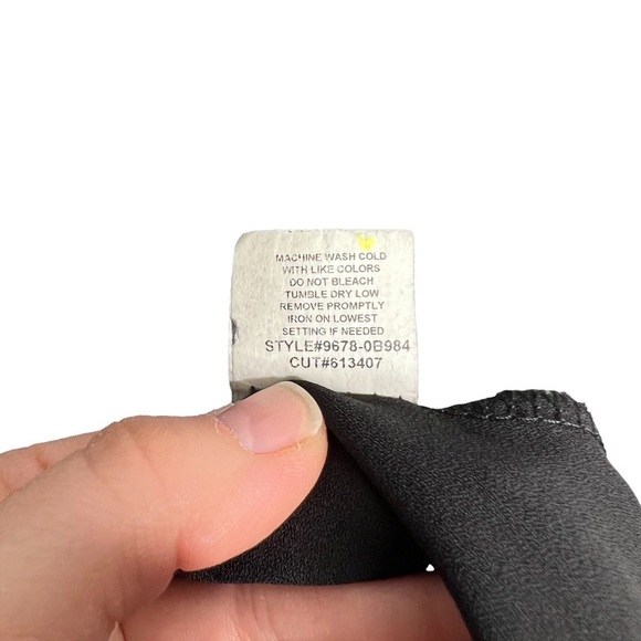 Pebble & Stone Gray Double Layer Tie Sides Long Sleeve Blouse - Picture 3 of 10